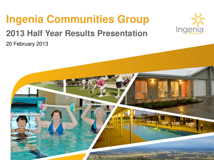 ingenia communities group
