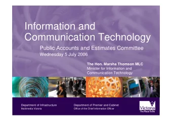 Information and  Communication Technology  Public Accounts and Estimates Committee  Wednesday 5