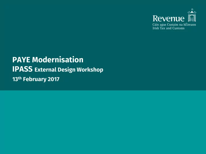 paye modernisation