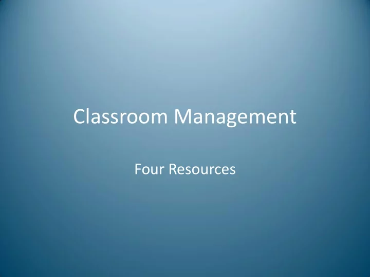 classroom management