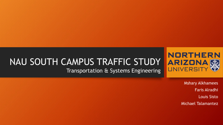 nau south campus traffic study