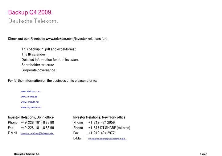 backup q4 2009 deutsche telekom