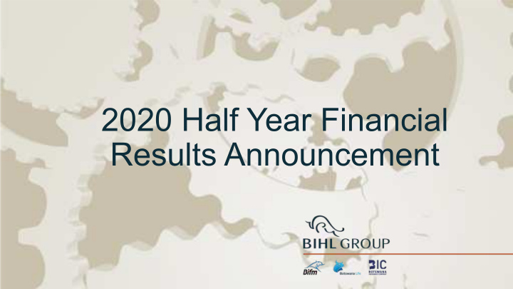2020 half year financial results announcement operational