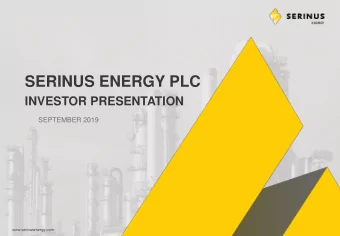 SERINUS ENERGY PLC  INVESTOR PRESENTATION  SEPTEMBER 2019  www.serinusenergy.com