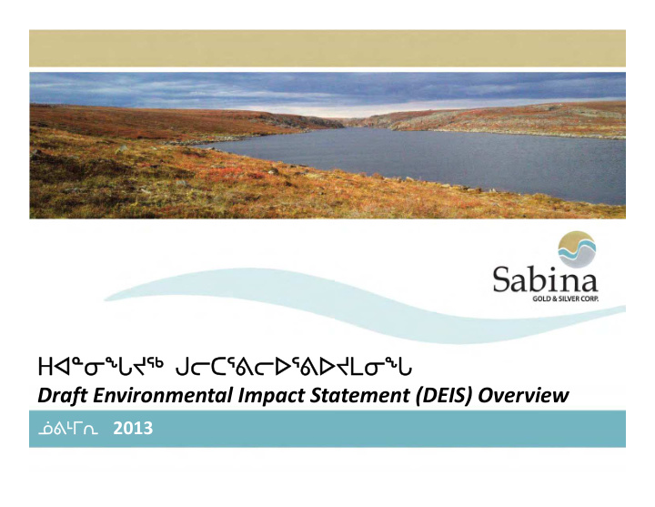 draft environmental impact statement deis overview