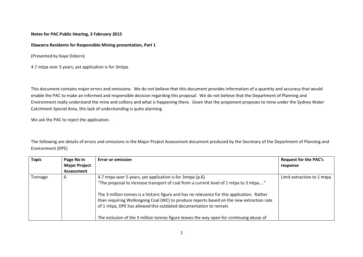 notes for pac public hearing 3 february 2015 illawarra