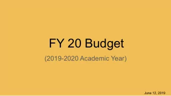 FY 20 Budget  (2019-2020 Academic Year)  June 12, 2019  Accounting Code Overview  XXX  XXXX  XXXX