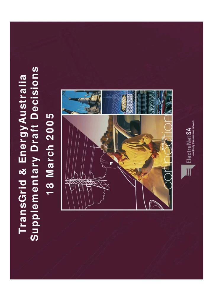 supplem entary draft decisions transgrid energyaustralia
