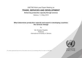 TRADE, SERVICES AND DEVELOPMENT  Enhancing productive capacity through services  Geneva, 12 May