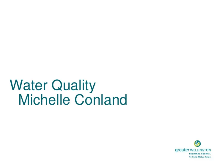 water quality