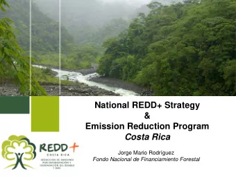 National REDD+ Strategy  &amp;  Emission Reduction Program  Costa Rica  Jorge Mario Rodrguez