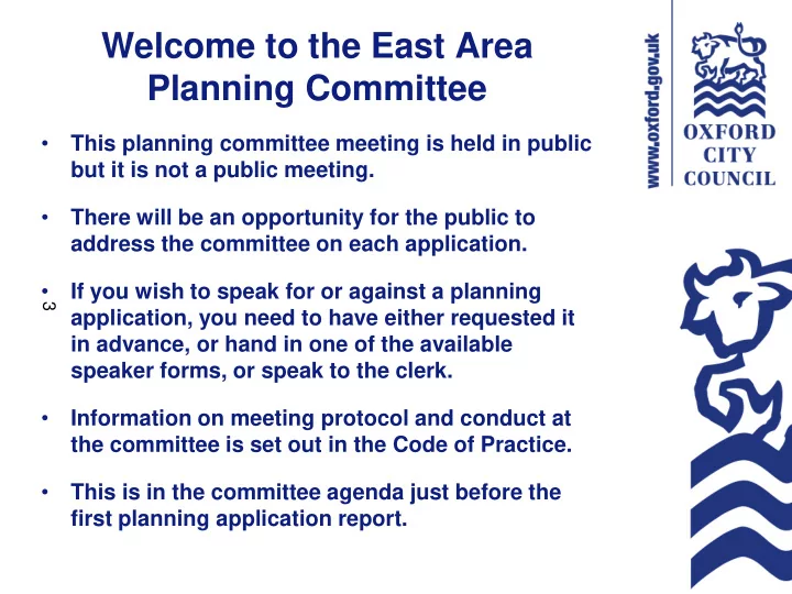 welcome to the east area