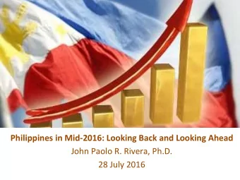 Outline   1. How  did  the  Philippine  economy  fared  during    the