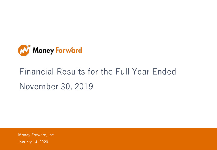 financial results for the full year ended november 30 2019