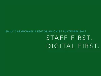 S TA F F  F I R S T.  D I G I TA L  F I R S T.  S TA F F  D I G I TA L  S T R E S S  R E V E N U E