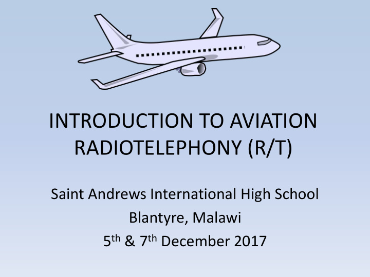 introduction to aviation radiotelephony r t