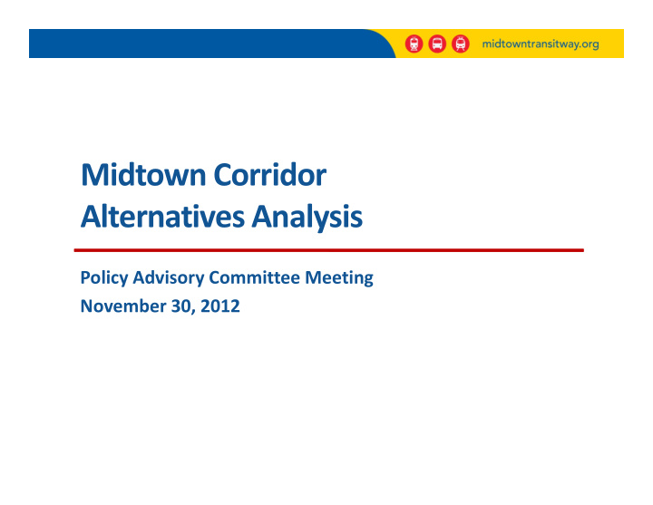 midtown corridor alternatives analysis