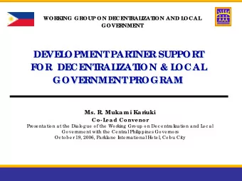 DE  VE  L  OPME  NT  PART  NE  R SUPPORT  DE  VE  L  OPME  NT  PART  NE  R SUPPORT  F  OR  DE  CE