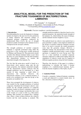 ANALYTICAL MODEL FOR THE PREDICTION OF THE  FRACTURE TOUGHNESS OF MULTIDIRECTIONAL  LAMINATES P.P.