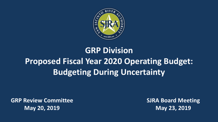 grp division proposed fiscal year 2020 operating budget