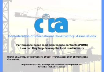 Confederation of International Constructors Associations  Performance-based road maintenance