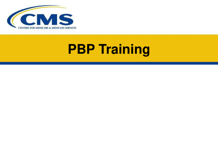 pbp training table of contents