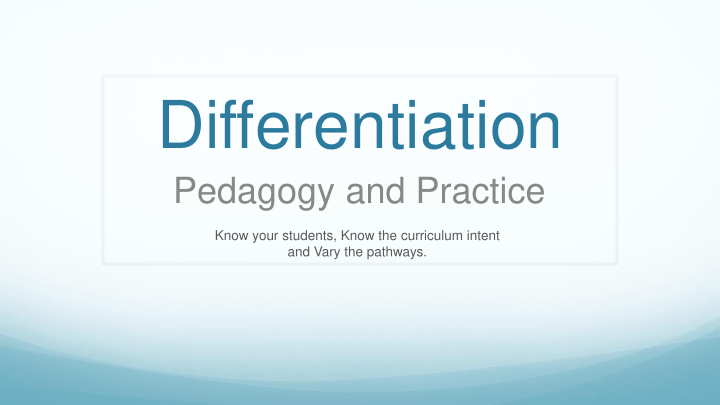 differentiation