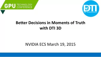 NVIDIA ECS March 19, 2015  1 How does 3D help humans?  CFIT  Loss of Situational Awareness