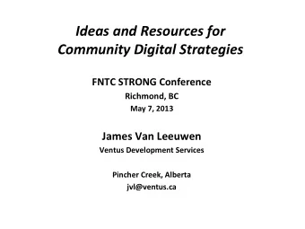 IdeasandResourcesfor CommunityDigitalStrategies