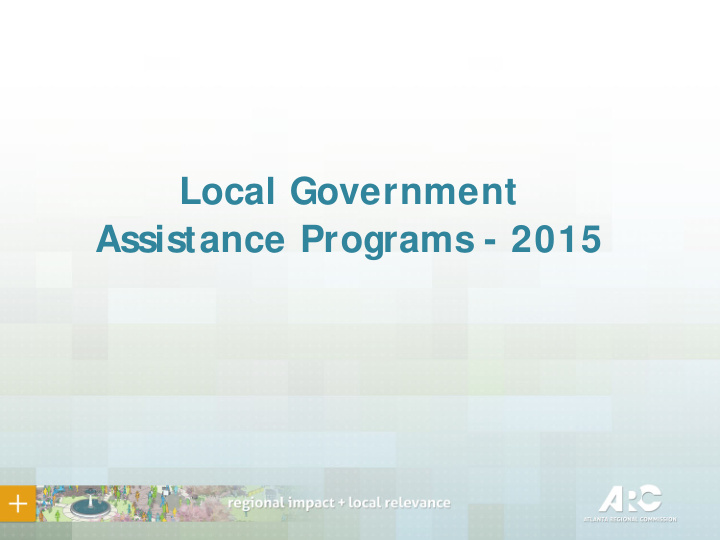 local government assistance programs 2015