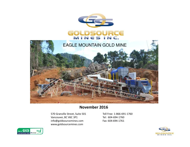 eagle mountain gold mine eagle mountain gold mine