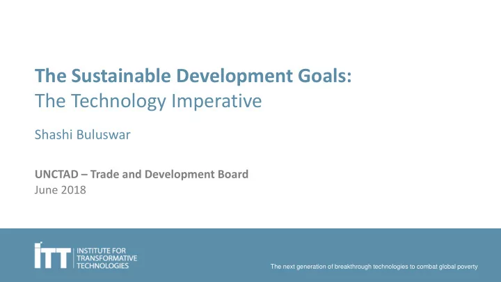 the sustainable development goals