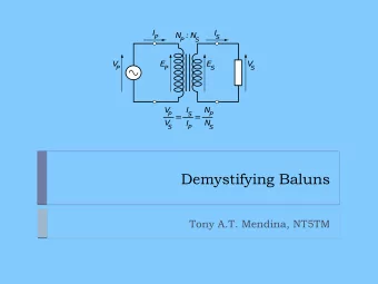 Demystifying Baluns  Tony A.T. Mendina, NT5TM  Whats all this, then?  A balun is an