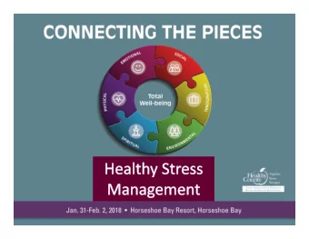 Objectives 1. Define Stress and Occupational Stress 2. Learn the Importance of Healthy Stress