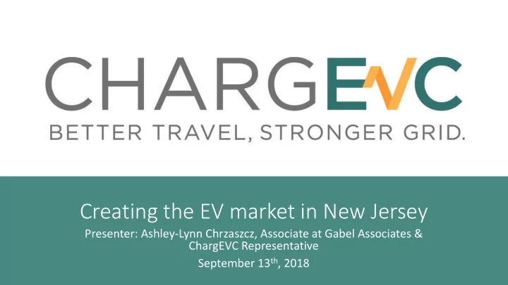 creating the ev market in new jersey