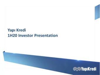 Yap Kredi  1H20 Investor Presentation Yap Kredi: A leading financial services group Yap Kredi