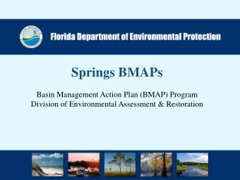 Springs BMAPs  Basin Management Action Plan (BMAP) Program  Division of Environmental Assessment