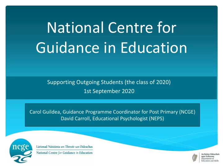 national centre for guidance in education