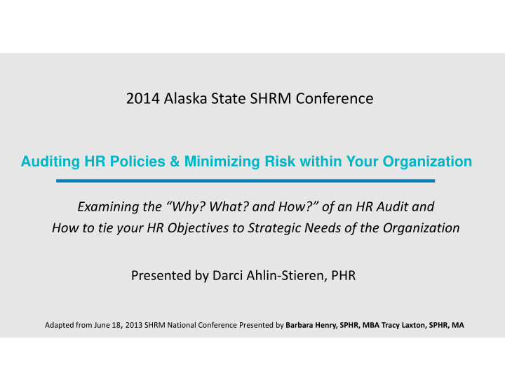 2014 alaska state shrm conference