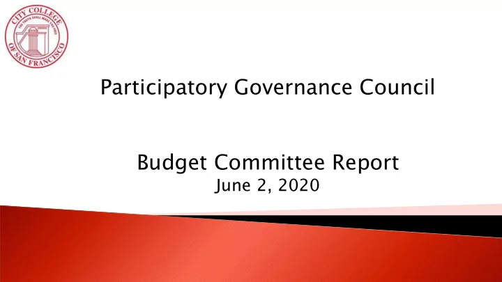 budget committee report