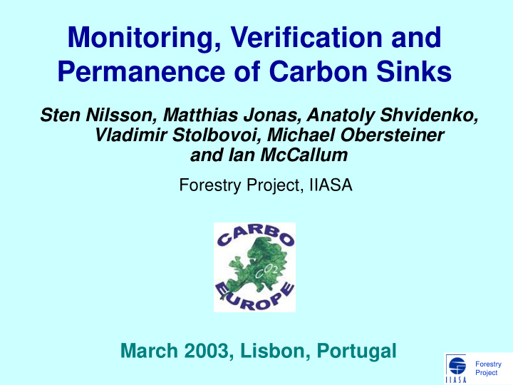 permanence of carbon sinks