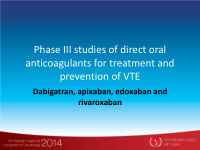 phase iii studies of direct oral