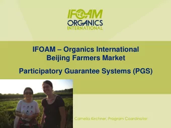 Beijing Farmers Market  Participatory Guarantee Systems (PGS)  November 2015 | Brussels| Cornelia