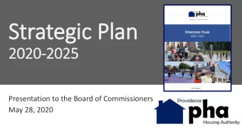 St  Strategi  egic Pl  Plan  an  2020  2020-2025  2025  Presentation to the Board of Commissioners