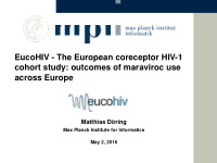 eucohiv the european coreceptor hiv 1 cohort study