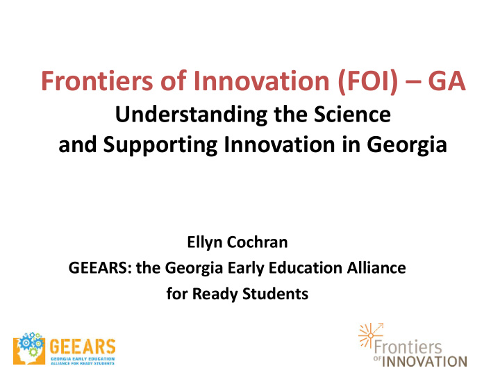 frontiers of innovation foi ga