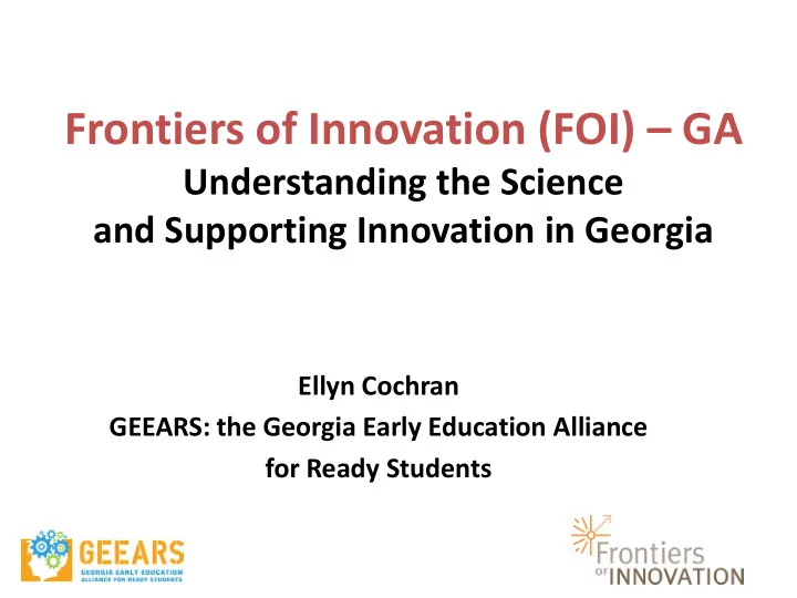 frontiers of innovation foi ga