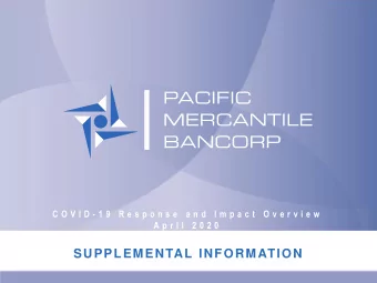 SUPPLEMENTAL INFORMATION  FORWARD  LOOKING  STATEMENTS  This news presentation contains statements