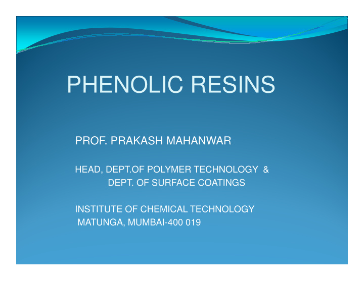 phenolic resins
