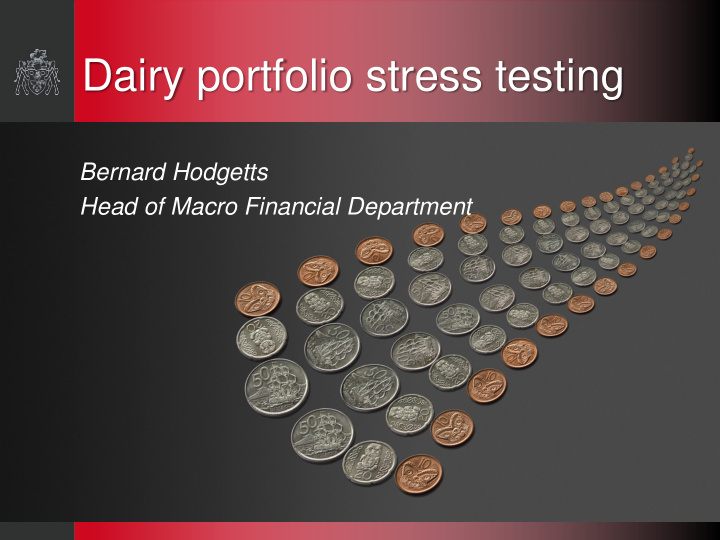 dairy portfolio stress testing